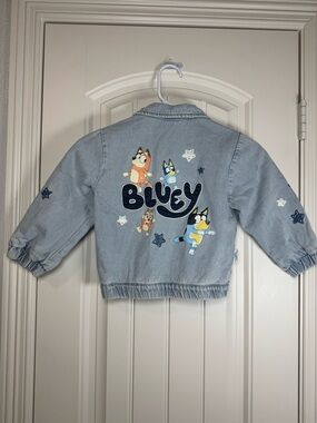Kids Cotton Denim Cartoon Bluey Jean Jacket - Size 4T
